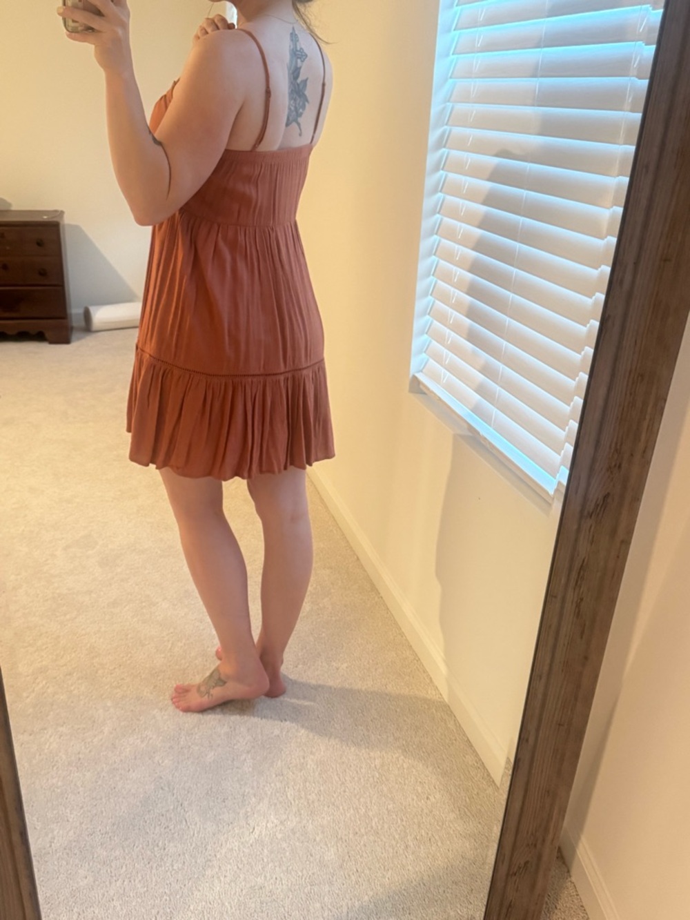Spaghetti Strap Mini Dress in Rust - Picture 4 of 5